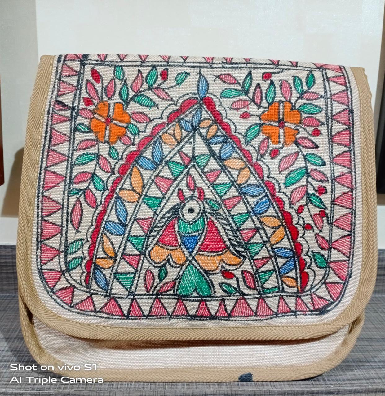 Madhubani Handpainted Canvas Bag - Tilohri